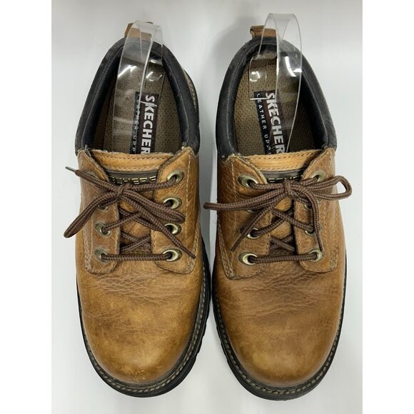 Skechers Tom Cats Men’s 8.5 Oxford Brown Leather Lace Shoes Y2K Chunky Platform main image 11